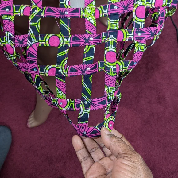 NWOT, AFRICAN PRINT DRESS SIZE 18. - Picture 13 of 15